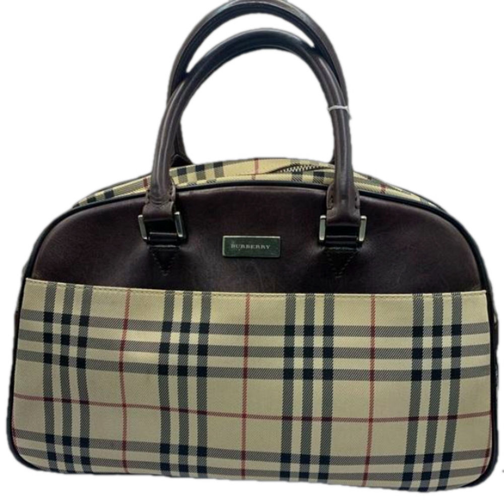 Burberry handbag leather and canvas.